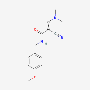 molecular formula C14H17N3O2 B11819468 2-cyano-3-(dimethylamino)-N-[(4-methoxyphenyl)methyl]prop-2-enamide 