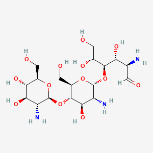 (2R,3R,4R,5R)-2-amino-4-[(2R,3R,4R,5S,6R)-3-amino-5-[(2S,3R,4R,5S,6R)-3-amino-4,5-dihydroxy-6-(hydroxymethyl)oxan-2-yl]oxy-4-hydroxy-6-(hydroxymethyl)oxan-2-yl]oxy-3,5,6-trihydroxyhexanal