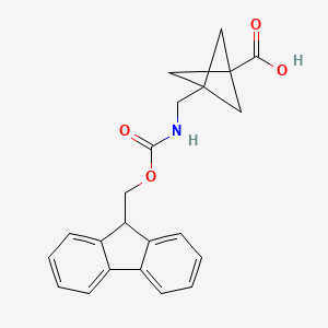 molecular formula C22H21NO4 B11819588 3-[({[(9H-fluoren-9-yl)methoxy]carbonyl}amino)methyl]bicyclo[1.1.1]pentane-1-carboxylic acid 