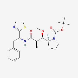 tert-butyl (2S)-2-[(1R,2R)-1-methoxy-2-methyl-3-oxo-3-[[(1R)-2-phenyl-1-(1,3-thiazol-2-yl)ethyl]amino]propyl]pyrrolidine-1-carboxylate