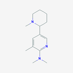 molecular formula C14H23N3 B11819637 N,N,3-Trimethyl-5-(1-methylpiperidin-2-yl)pyridin-2-amine 