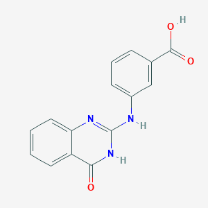 molecular formula C15H11N3O3 B11819662 3-[(4-Oxo-3,4-dihydroquinazolin-2-yl)amino]benzoic acid 