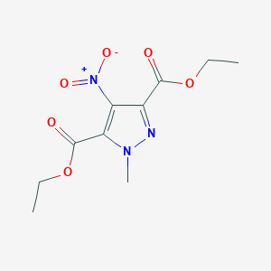 molecular formula C10H13N3O6 B11819761 Diethyl 1-methyl-4-nitro-1H-pyrazole-3,5-dicarboxylate CAS No. 1002535-10-5