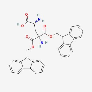 (2R)-2,4-diamino-5-(9H-fluoren-9-ylmethoxy)-4-(9H-fluoren-9-ylmethoxycarbonyl)-5-oxopentanoic acid