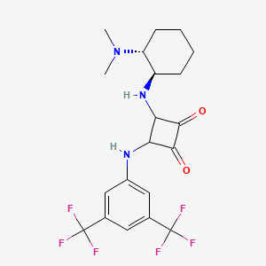 molecular formula C20H23F6N3O2 B11819811 3-[3,5-bis(trifluoromethyl)anilino]-4-[[(1R,2R)-2-(dimethylamino)cyclohexyl]amino]cyclobutane-1,2-dione 