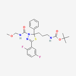 tert-butyl N-[3-[5-(2,5-difluorophenyl)-3-(methoxymethylcarbamoyl)-2-phenyl-1,3,4-thiadiazol-2-yl]propyl]carbamate