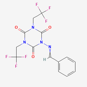 1-(Benzylideneamino)-3,5-bis(2,2,2-trifluoroethyl)-1,3,5-triazinane-2,4,6-trione