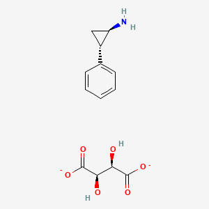 molecular formula C13H15NO6-2 B11819870 (2R,3R)-2,3-dihydroxybutanedioate;(1R,2S)-2-phenylcyclopropan-1-amine 