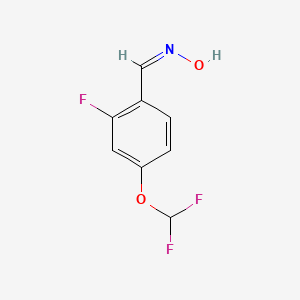 molecular formula C8H6F3NO2 B11819892 (E)-N-{[4-(difluoromethoxy)-2-fluorophenyl]methylidene}hydroxylamine 