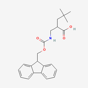 molecular formula C23H27NO4 B11819898 2-[({[(9H-fluoren-9-yl)methoxy]carbonyl}amino)methyl]-4,4-dimethylpentanoic acid 