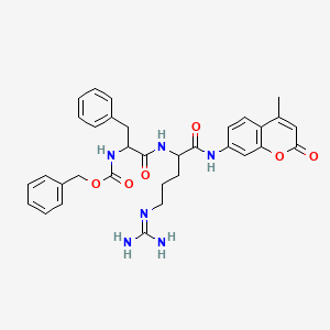 benzyl N-[1-[[5-(diaminomethylideneamino)-1-[(4-methyl-2-oxochromen-7-yl)amino]-1-oxopentan-2-yl]amino]-1-oxo-3-phenylpropan-2-yl]carbamate