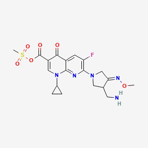 methylsulfonyl 7-[(4E)-3-(aminomethyl)-4-methoxyiminopyrrolidin-1-yl]-1-cyclopropyl-6-fluoro-4-oxo-1,8-naphthyridine-3-carboxylate