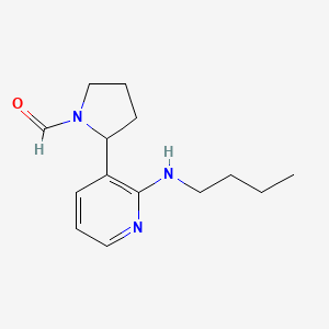 molecular formula C14H21N3O B11819999 2-(2-(Butylamino)pyridin-3-yl)pyrrolidine-1-carbaldehyde 