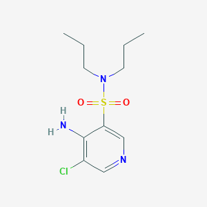 molecular formula C11H18ClN3O2S B11820028 4-Amino-5-chloro-N,N-dipropylpyridine-3-sulfonamide 