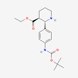 molecular formula C19H28N2O4 B11820073 ethyl (2S,3S)-2-[4-[(2-methylpropan-2-yl)oxycarbonylamino]phenyl]piperidine-3-carboxylate 