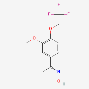 molecular formula C11H12F3NO3 B11820079 N-[1-[3-methoxy-4-(2,2,2-trifluoroethoxy)phenyl]ethylidene]hydroxylamine 