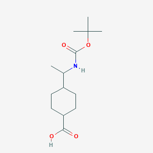 molecular formula C14H25NO4 B11820254 4-[1-[(2-Methylpropan-2-yl)oxycarbonylamino]ethyl]cyclohexane-1-carboxylic acid 