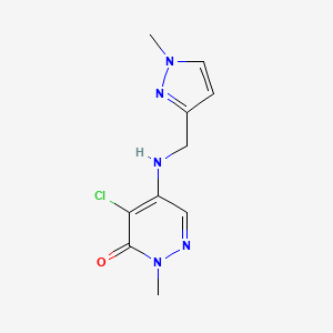 molecular formula C10H12ClN5O B11820261 4-chloro-2-methyl-5-(((1-methyl-1H-pyrazol-3-yl)methyl)amino)pyridazin-3(2H)-one 