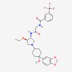 N-[2-[[(3R,4R)-1-[4-(1,3-benzodioxol-5-yl)-4-hydroxycyclohexyl]-4-ethoxypyrrolidin-3-yl]amino]-2-oxoethyl]-3-(trifluoromethyl)benzamide