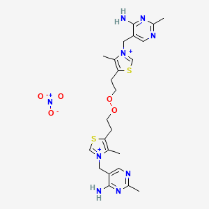 5-[[5-[2-[2-[3-[(4-Amino-2-methylpyrimidin-5-yl)methyl]-4-methyl-1,3-thiazol-3-ium-5-yl]ethylperoxy]ethyl]-4-methyl-1,3-thiazol-3-ium-3-yl]methyl]-2-methylpyrimidin-4-amine;nitrate