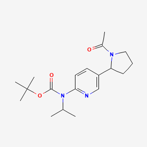 molecular formula C19H29N3O3 B11820311 tert-Butyl (5-(1-acetylpyrrolidin-2-yl)pyridin-2-yl)(isopropyl)carbamate 