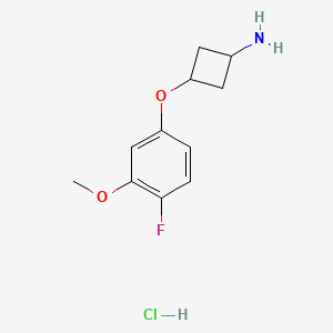 trans-3-(4-Fluoro-3-methoxyphenoxy)cyclobutan-1-amine hydrochloride