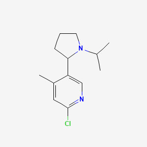 molecular formula C13H19ClN2 B11820346 2-Chloro-5-(1-isopropylpyrrolidin-2-yl)-4-methylpyridine 