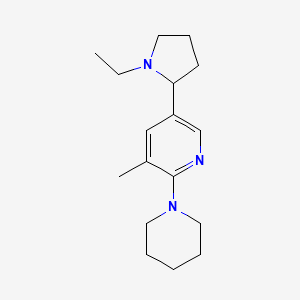 molecular formula C17H27N3 B11820418 5-(1-Ethylpyrrolidin-2-yl)-3-methyl-2-(piperidin-1-yl)pyridine 