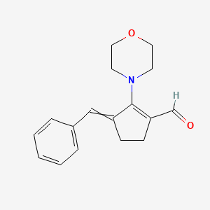 molecular formula C17H19NO2 B11820429 3-Benzylidene-2-morpholin-4-yl-cyclopent-1-enecarbaldehyde 