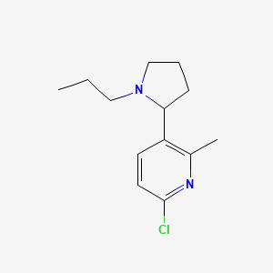 molecular formula C13H19ClN2 B11820502 6-Chloro-2-methyl-3-(1-propylpyrrolidin-2-yl)pyridine 