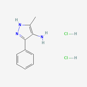 molecular formula C10H13Cl2N3 B11820583 3-methyl-5-phenyl-1H-pyrazol-4-amine dihydrochloride 