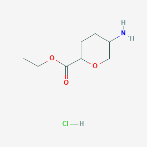 molecular formula C8H16ClNO3 B11820612 Ethyl 5-amino-tetrahydro-pyran-2-carboxylate hydrochloride 