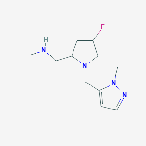 {[4-fluoro-1-[(1-methyl-1H-pyrazol-5-yl)methyl]pyrrolidin-2-yl]methyl}(methyl)amine