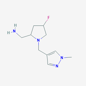 [4-fluoro-1-[(1-methyl-1H-pyrazol-4-yl)methyl]pyrrolidin-2-yl]methanamine