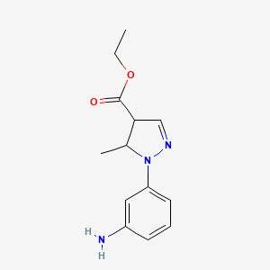 1-(3-Amino-phenyl)-5-methyl-4,5-dihydro-1H-pyrazole-4-carboxylic acid ethyl ester