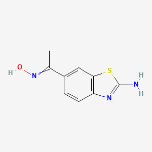 molecular formula C9H9N3OS B11820828 Ethanone, 1-(2-amino-6-benzothiazolyl)-, oxime (9CI) 