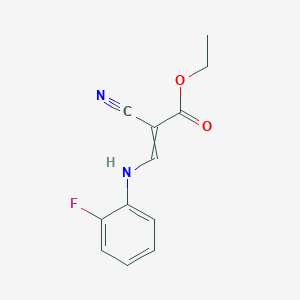 molecular formula C12H11FN2O2 B11820868 Ethyl 2-cyano-3-(2-fluoroanilino)prop-2-enoate 