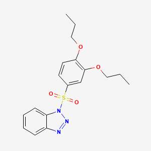 molecular formula C18H21N3O4S B1182091 1-[(3,4-dipropoxyphenyl)sulfonyl]-1H-1,2,3-benzotriazole 