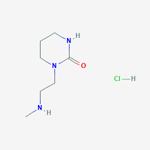 molecular formula C7H16ClN3O B11820939 1-[2-(Methylamino)ethyl]-1,3-diazinan-2-one hydrochloride 