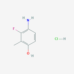 molecular formula C7H9ClFNO B11820956 4-Amino-3-fluoro-2-methylphenol hydrochloride 