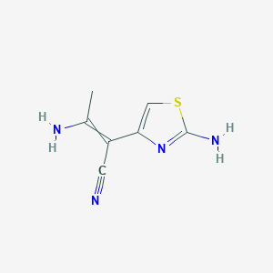 molecular formula C7H8N4S B11821039 3-amino-2-(2-amino-1,3-thiazol-4-yl)but-2-enenitrile 