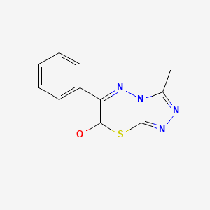 molecular formula C12H12N4OS B1182104 7-methoxy-3-methyl-6-phenyl-7H-[1,2,4]triazolo[3,4-b][1,3,4]thiadiazine 
