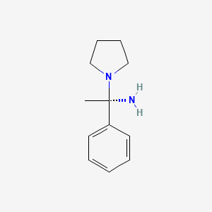 molecular formula C12H18N2 B11821052 (1R)-1-phenyl-1-pyrrolidin-1-ylethanamine 