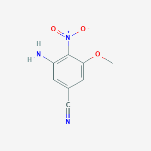 molecular formula C8H7N3O3 B11821066 3-Amino-5-methoxy-4-nitrobenzonitrile 