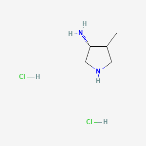 molecular formula C5H14Cl2N2 B11821119 3-Pyrrolidinamine, 4-methyl-, dihydrochloride, (3R-cis)- 