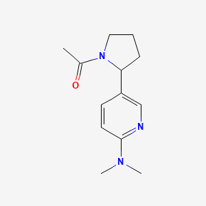 molecular formula C13H19N3O B11821156 1-(2-(6-(Dimethylamino)pyridin-3-yl)pyrrolidin-1-yl)ethanone 