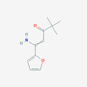 molecular formula C11H15NO2 B11821357 1-amino-1-(furan-2-yl)-4,4-dimethylpent-1-en-3-one 