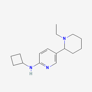 molecular formula C16H25N3 B11821362 N-Cyclobutyl-5-(1-ethylpiperidin-2-yl)pyridin-2-amine 