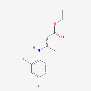 molecular formula C12H13F2NO2 B11821408 ethyl 3-(2,4-difluoroanilino)but-2-enoate 