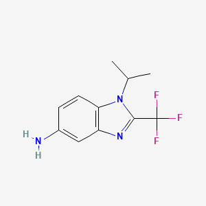 molecular formula C11H12F3N3 B11821409 1-(propan-2-yl)-2-(trifluoromethyl)-1H-1,3-benzodiazol-5-amine 